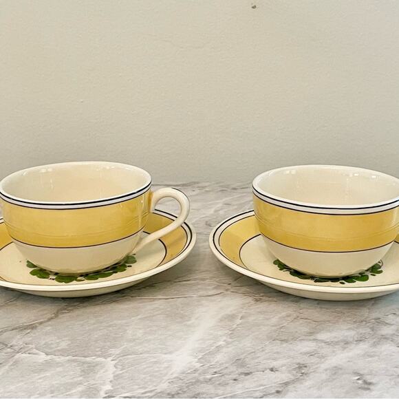 VTG Royal Adams Titian Ware Hand-Painted Cups & Saucers (Set of 2) | Circa 1910 - Picture 2 of 5